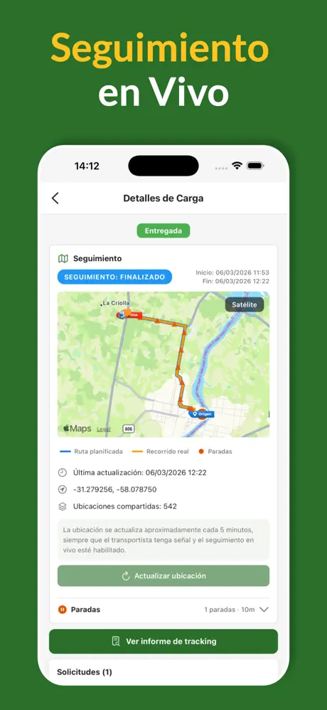 CargaLibre live shipment status App Store screenshot