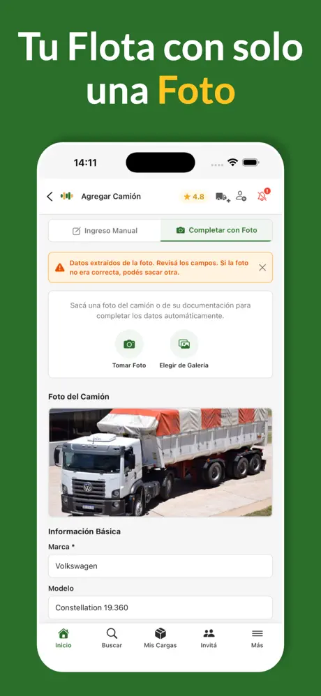 CargaLibre truck photo setup App Store screenshot